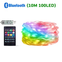 USB RGBIC Smart Fairy Lights WS2812B Waterproof PVC Wire Bluetooth String Light Decoration for Christmas Party Wedding Home