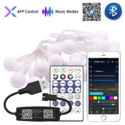 DC5V WS2812B Dream Color RGB LED Round Ball String Lights Christmas Party Birthday Decoration Addressable Individually IP67