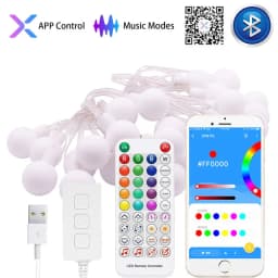 DC5V WS2812B Dream Color RGB LED Round Ball String Lights Christmas Party Birthday Decoration Addressable Individually IP67