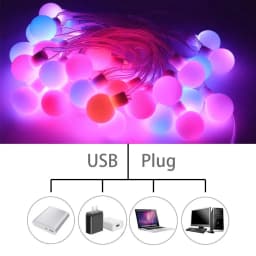 DC5V WS2812B Dream Color RGB LED Round Ball String Lights Christmas Party Birthday Decoration Addressable Individually IP67