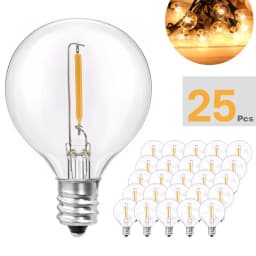 25Pcs G40 String Light Bulb Replace 120V/220V Tungsten/LED Bulbs E12 Base Socket Holder Bulb For Home Garden Decoration