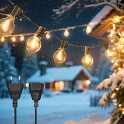 G40 Outdoor String Lights, Waterproof Connectable Shatterproof LED Bulbs, Patio Lights for Indoor Balcony Porch Camping Deck