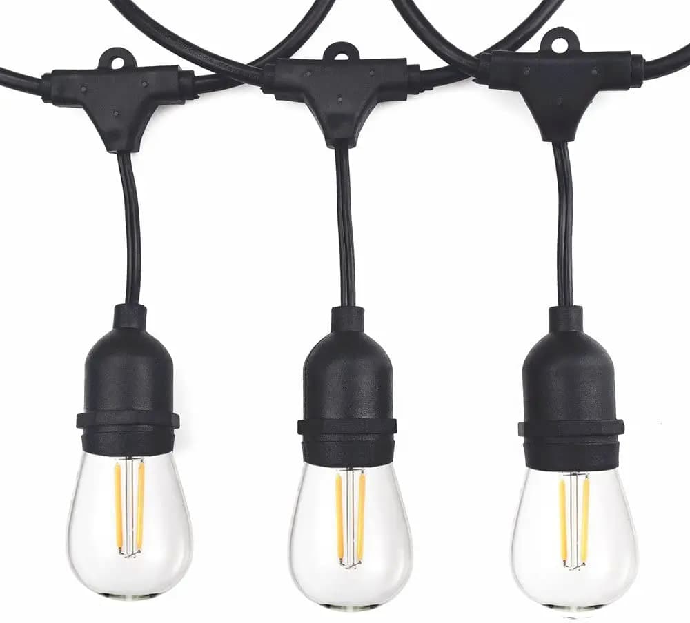 15M S14 String Lights E27 LED Retro Edison Filament Bulb Outdoor Garden Patio Holiday Wedding Garland LED S14 String Lights