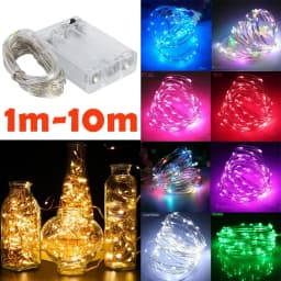 1m - 10m LED String Light 9 Colors Fairy Lights 10-100LEDs Copper Wire Battery Powered for Wedding Xmas Party Decor Holiday Lamp
