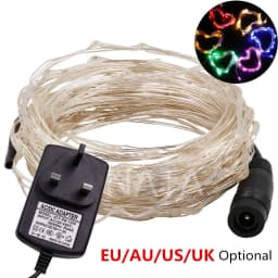 DC12V Silver Wire Fairy String Lights Xmas Garland Light for Christmas Party Wedding Decoration Holiday Outdoor Lamp 10m 20m