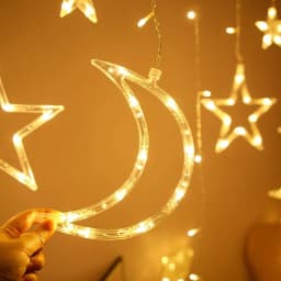 3.5M LED Curtain String Lights Fairy Decoration Holiday Garland Moon Star Lamp for Home Garden Christmas Party New Year Wedding