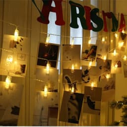 1M 2M Photo Clips String Lights Christmas Fairy Lights Battery-operated Garland Hanging Picture Cards Holder Holiday Lamp Decor