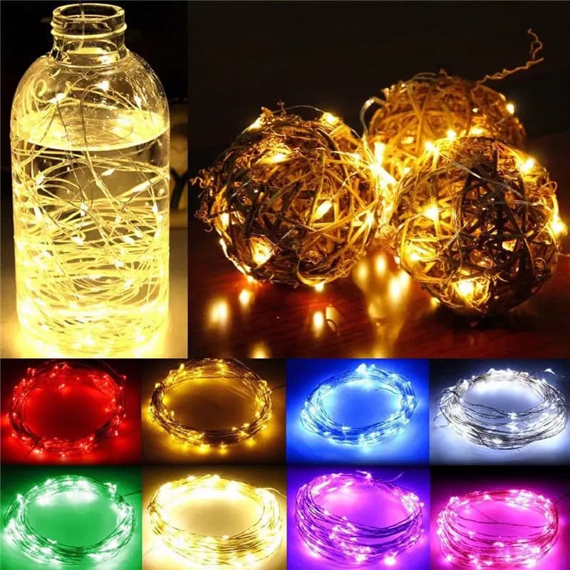10m LED String Lights Copper Silver Wire Garland Light Waterproof LED Fairy Lights For Christmas Wedding Outdoor Decoration