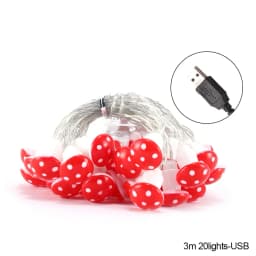 10/20 Leds Mushroom LED Fairy Lights USB/Battery Operated String Light for New Year Christmas Party Gift Garland Pot Fairy Decor
