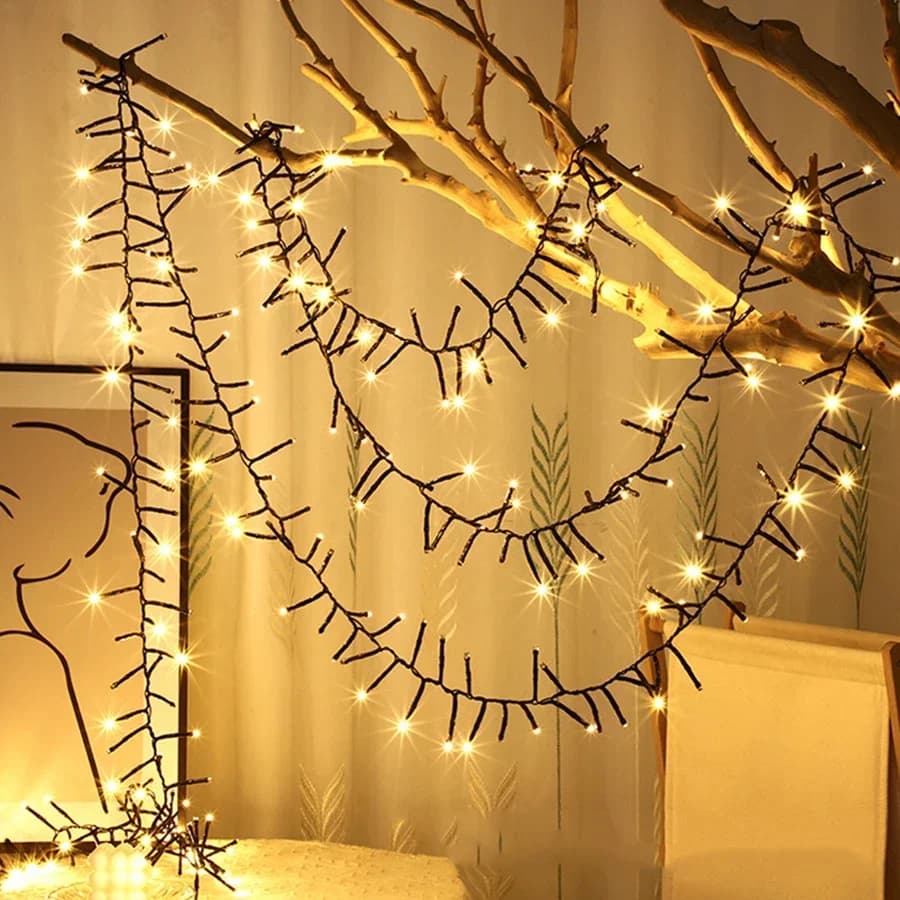 30M 2000 LED Christmas Tree Lights Outdoor Cluster Lights Christmas Firecracker String Lights Waterproof Twinkle Fairy Light