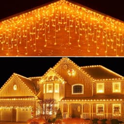 Christmas Decoration 2026 Festoon Led Icicle Curtain Lights Outdoor Droop 0.5/0.6/0.7M Street Garland On The House New Year Eve