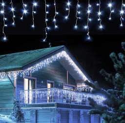 Christmas Decoration 2026 Festoon Led Icicle Curtain Lights Outdoor Droop 0.5/0.6/0.7M Street Garland On The House New Year Eve