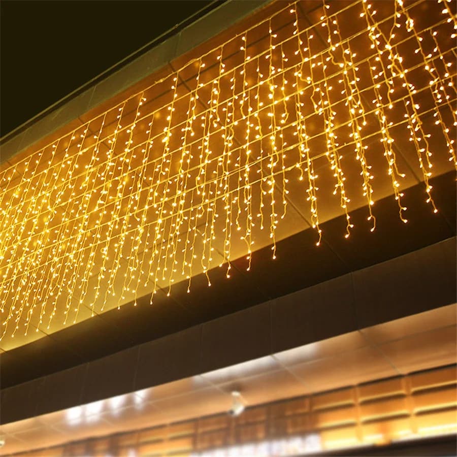 4 to 30M Led Curtain String Light Waterproof Connectable Twinkle Light Garland Outdoor Christmas Icicle Light For Eaves Decor