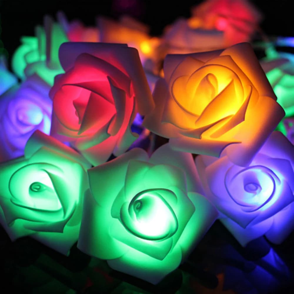 1.5m 3m 6m10m Rose Flower LED String Fairy Light USB Battery Power 5V Red Pink Warm Blue RGB Wedding Christmas Party Decoration