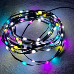 DC5V 12V 1000/3000ct Black Wire WS2815 Dual Signal 4Pin LED Pebble Seed Pixel String Light RGB Addressable IP67 2cm-20cm Spacing
