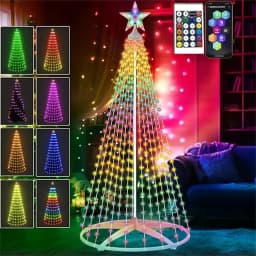 1.5M 2.1M Smart Lighted RGB Christmas Tree Cone Tree with Star Topper Outdoor DIY APP Controlled Lighted Christmas Tree Light