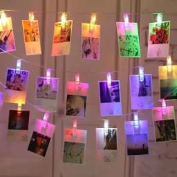 Garland Card Photo Clip Fairy String Lights 20LEDs Led Fairy Light Xmas Bedroom DIY Clothespin Shapes Battery Christmas Lamp
