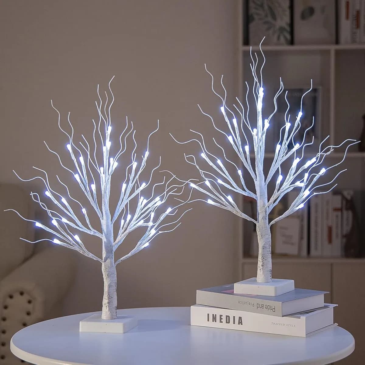 1pc 36LED White Birch Tree Artificial Branch Table Light with Adjustable Powered by 3AA or USB For Home Bedroom Festival Decor