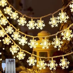 80/40/20/10 LED Christmas Fairy Light String USB Battery Box Powered Snowflake Light String New Year Decorative Light