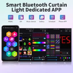 DIY Christmas Party DC5V WS2812 Fairy Lights USB Curtain Led String RGBIC Led String Light Decor Smart Bluetooth APP Control