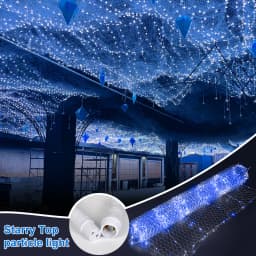 Upgrade Wedding Ceiling Decor Starry Sky Wrought Iron Net With Luminous Lamp Beads Party Prop For Christmas Birthday Decoration