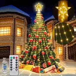 LED Christmas Waterfall String Light Christmas Tree Indoor Outdoor Garland Decoration Solar / USB Lamp for Garden Party Wedding