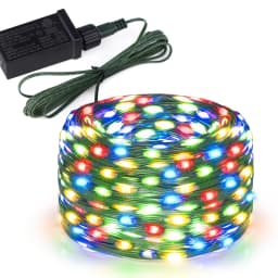 Outdoor LED Christmas Lights Green Wire Leather 24V Fairy Lights String Waterproof Garden Party Wedding Garland Decor New Year Q