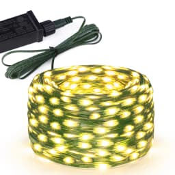 Outdoor LED Christmas Lights Green Wire Leather 24V Fairy Lights String Waterproof Garden Party Wedding Garland Decor New Year Q