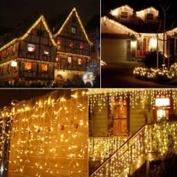 Christmas Decorations For Home Outdoor Festoon Led Garland Icicle Curtain Light New Year 2026 Decor Droop 0.5/0.6/0.7M EU Plug