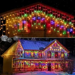 Christmas Decorations For Home Outdoor Festoon Led Garland Icicle Curtain Light New Year 2026 Decor Droop 0.5/0.6/0.7M EU Plug