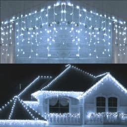 Christmas Decorations For Home Outdoor Festoon Led Garland Icicle Curtain Light New Year 2026 Decor Droop 0.5/0.6/0.7M EU Plug