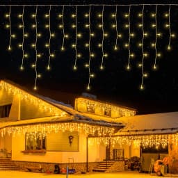 Christmas Decoration 2025 Led Lights Outdoor Street Garland 8/12M Waterproof Connector Icicle Light New Year 2025 Decor for Home