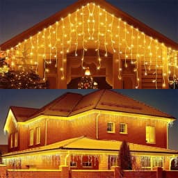 Christmas Decoration 2025 Led Lights Outdoor Street Garland 8/12M Waterproof Connector Icicle Light New Year 2025 Decor for Home