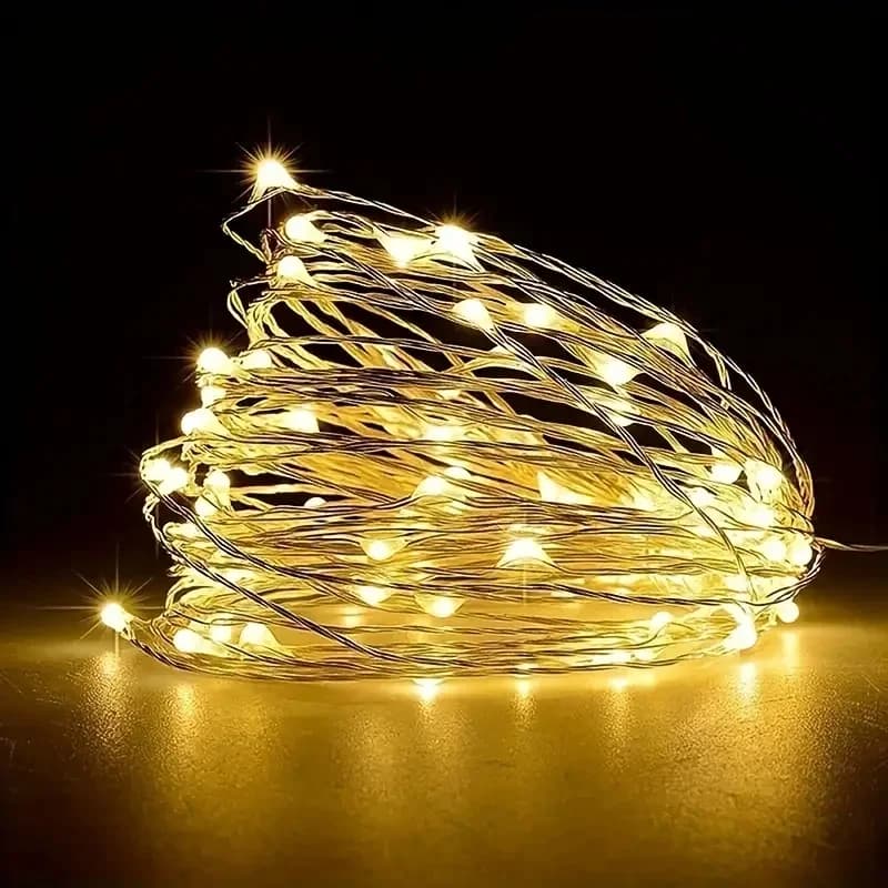 LED Lights String Copper Silver Wire Garland Bedroom Home Thanksgiving Festoon Party Holiday Lights Decoration