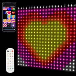 1PC 1x1/2x2/3x3m 400LEDS Smart Christmas Curtain Lights with APP & Remote Control DIY Projector Waterproof Outdoor Wall Decor