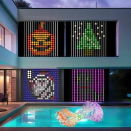 1PC 1x1/2x2/3x3m 400LEDS Smart Christmas Curtain Lights with APP & Remote Control DIY Projector Waterproof Outdoor Wall Decor