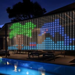 1PC 1x1/2x2/3x3m 400LEDS Smart Christmas Curtain Lights with APP & Remote Control DIY Projector Waterproof Outdoor Wall Decor