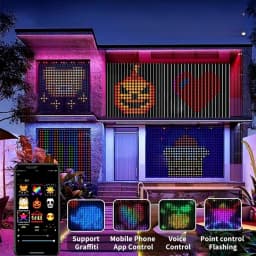 1PC 1x1/2x2/3x3m 400LEDS Smart Christmas Curtain Lights with APP & Remote Control DIY Projector Waterproof Outdoor Wall Decor