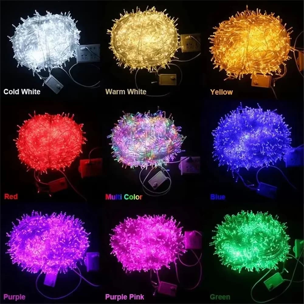 10M 100 LED String Light for Wedding Fairy Christmas Lights Outdoor Twinkle Christmas Tree Decoration Outdoor LED Christmas