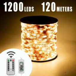 120M 1200 LED String Fairy Lights Christmas Plug In for Outdoor Wedding Party Holiday Garden Outdoor Bedroom Decoration