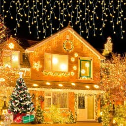 Christmas Decorations 2025 Icicle Lights Outdoor Waterproof New Year 2026 Led Curtain Garland Droop 0.5/0.6/0.7m