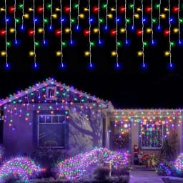 Christmas Decorations 2025 Icicle Lights Outdoor Waterproof New Year 2026 Led Curtain Garland Droop 0.5/0.6/0.7m