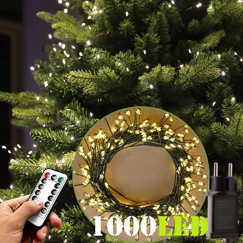 36M Cluster LED Christmas String Lights Outdoor Decoration Garden Tree Waterproof Lamp For Halloween Party Home Holiday Lighting