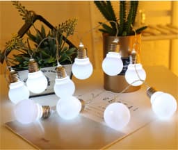 LED Christmas Fairy Big Bulb Ball Garland Holiday String Light 3/6M Battery Powered Decoration Garden Wedding Valentine Party