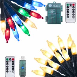 20LED-100LED String Lights Fairy Remote USB Christmas Tree Lights For New Year Party Garden Terrace Garland Christmas Decoration