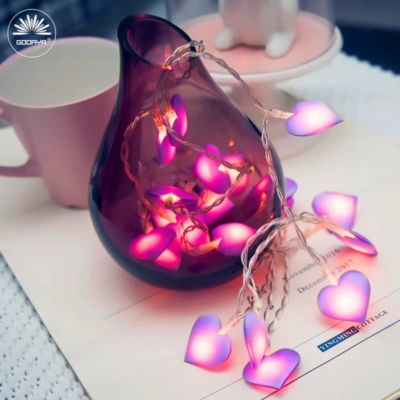 LED Heart Shape String Fairy Lights 3M Fairy Lights Christmas Decoration Garland For Valentines Day Living Room Decoration