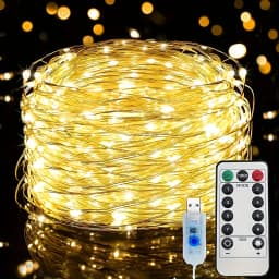5/10/20/30M Remote Control Copper Wire Lamp with 8 Functions USB LED String Lamp Flower Wreath Wedding Christmas Decoration Lamp