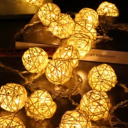 2M/6M/10M Rattan Ball String Light USB/Battery Box Party Christmas Wedding Holiday Light Home Garden Patio Party Fairy Light