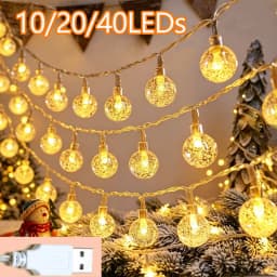 1.5M/3M/6M USB Bubble Ball LED String Lights Garland Lights Waterproof Outdoor Lamp Wedding Garden Fairy Lights Christmas Decor