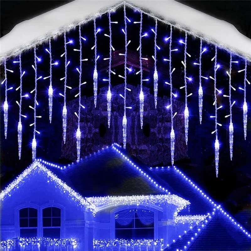 Street Garland Winter Festoon Led Light Curtain Icicle Garlands for New Year Droop 0.3M 0.4M 0.5M for Christmas Decorations 2025